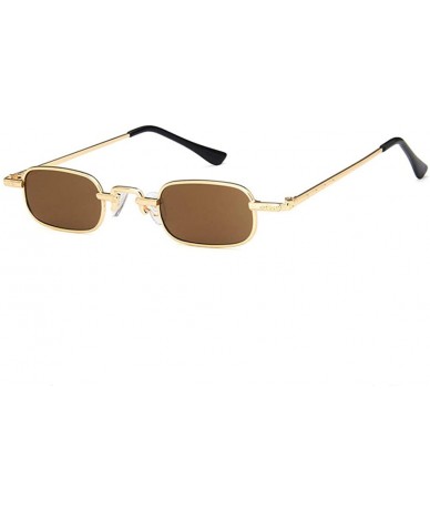 Rectangular Unisex Sunglasses Fashion Red Drive Holiday Rectangle Non-Polarized UV400 - Gold Brown - CG18RKGAWYX $17.69