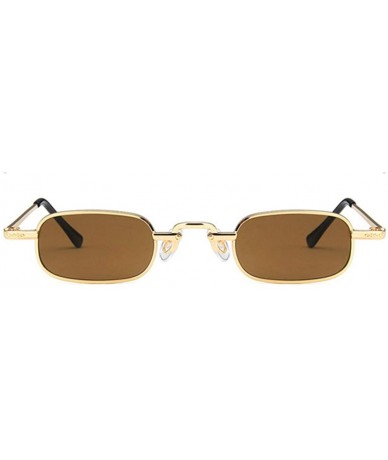 Rectangular Unisex Sunglasses Fashion Red Drive Holiday Rectangle Non-Polarized UV400 - Gold Brown - CG18RKGAWYX $17.69