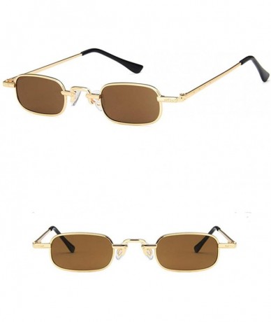 Rectangular Unisex Sunglasses Fashion Red Drive Holiday Rectangle Non-Polarized UV400 - Gold Brown - CG18RKGAWYX $17.69