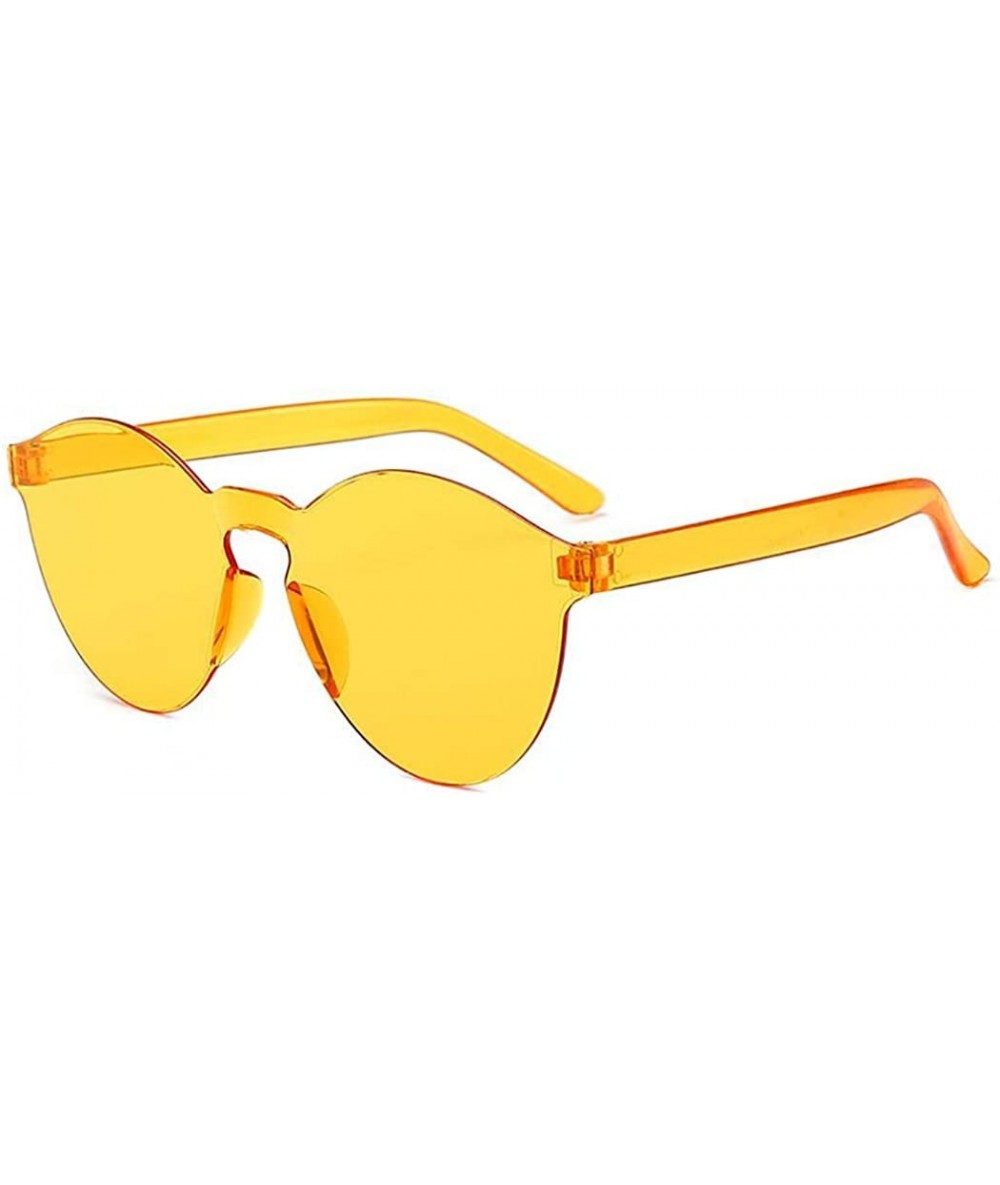 Round 1pcs Unisex Fashion Candy Colors Round Outdoor Sunglasses Sunglasses - Dark Yellow - C9199XNTZSW $33.95