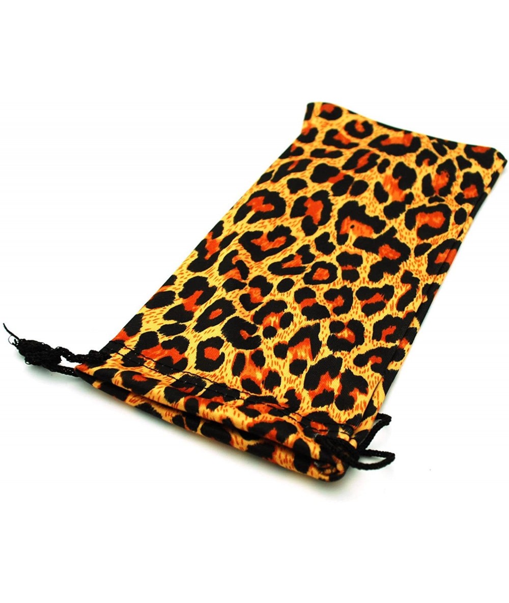 Rectangular Micro Fiber Soft Pouches for Sunglasses Eyeglasses Reading Glasses - Leopard - C4189ZHTD06 $16.83