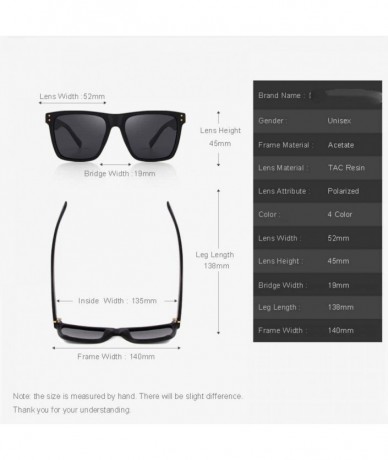 Square DESIGN Men/Women Polarized Square Sunglasses 100% UV Protection S8206 C01 Black - C03 Silver - CZ18XE0LT8R $28.01