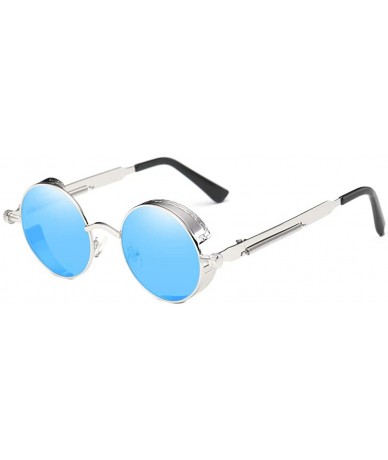 Round Steampunk Vintage Sunglasses Outdoors Protection - C0198QAKIC4 $30.29