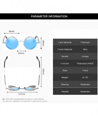 Round Steampunk Vintage Sunglasses Outdoors Protection - C0198QAKIC4 $30.29