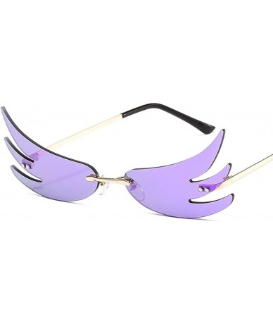 Rimless Wing Rimless Sunglasses for Women Sun Glasses Unique Eyeglasses UV400 - C1 Gold Grey - C519037AA78 $25.62