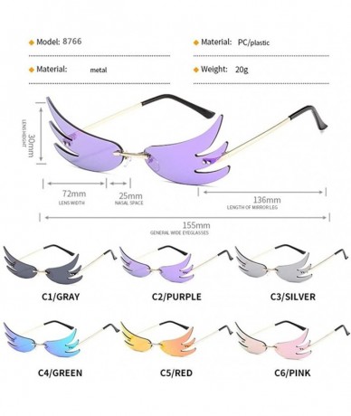 Rimless Wing Rimless Sunglasses for Women Sun Glasses Unique Eyeglasses UV400 - C1 Gold Grey - C519037AA78 $25.62