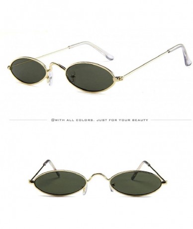 Oval Fashion Mens Womens Retro Small Oval Sunglasses Metal Frame Shades Eyewear - F - CP18S2XU7H9 $13.52