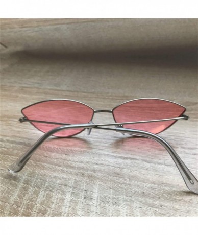 Cat Eye Women Cat Eye Sunglasses Cute Sexy Brand Designer Glasses Summer Retro Small Frame Black Red Cateye Sun - Red - CB198...