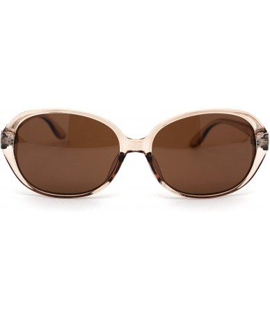 Oval Womens 90s Oval Round Designer Fashion Plastic Sunglasses - Beige Brown - C218X2QLN04 $18.82