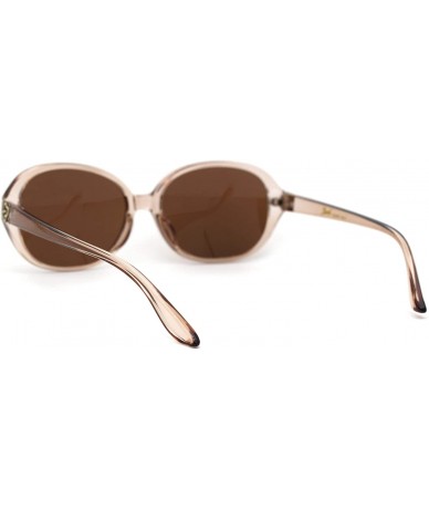 Oval Womens 90s Oval Round Designer Fashion Plastic Sunglasses - Beige Brown - C218X2QLN04 $18.82