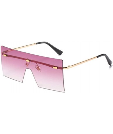 Sport Square Frameless One-Piece Personality Big Frame Sunglasses Sunglasses - 9 - CM19082E6OO $58.08