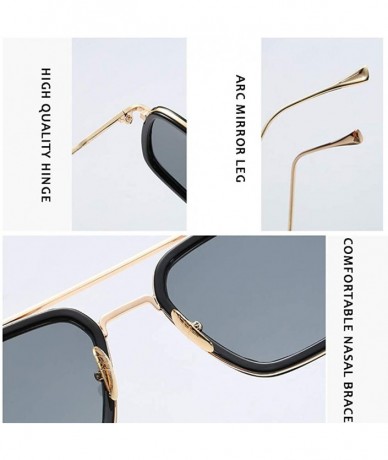 Square Glasses Vintage Aviator Sunglasses Classic - Silver Frame Transparent Lens - C518UX626AO $19.72