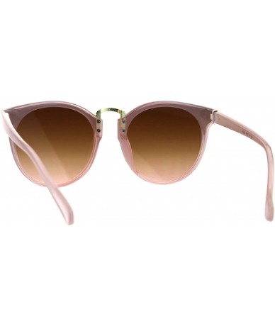 Rectangular Hipster Plastic Horned Rim Mens Metal Bridge Sunglasses - Pink Brown - C9186889AWO $18.35