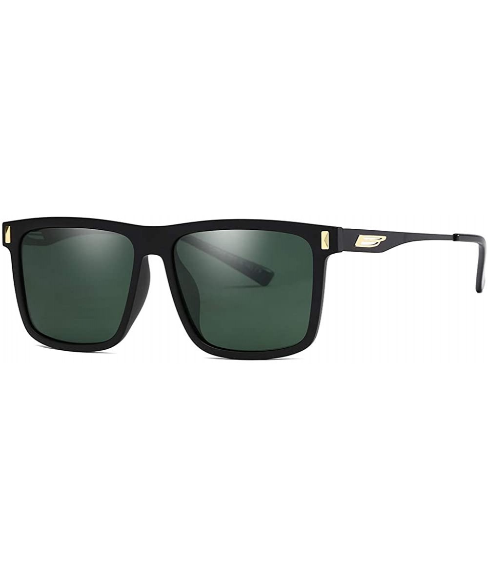 Oval Unisex Sunglasses Retro Grey Drive Holiday Oval Polarized UV400 - Black - CS18R08ZYUU $20.99