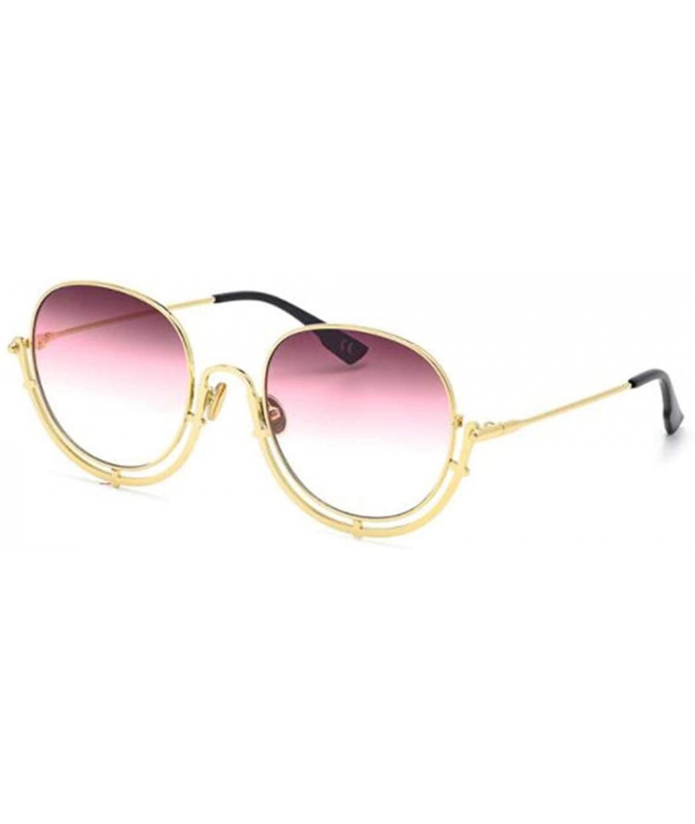 Aviator Women's Siamese Frame Sunglasses - Color Film Ocean Metal Sheet Fashion UV Protection Sunglasses - C - CO18SGTLOND $7...