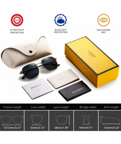 Rimless Polygonal Polarized Sunglasses for Men Women Metal Geometric Square Driving Glasses - Black Lens - C4194WZC609 $29.24