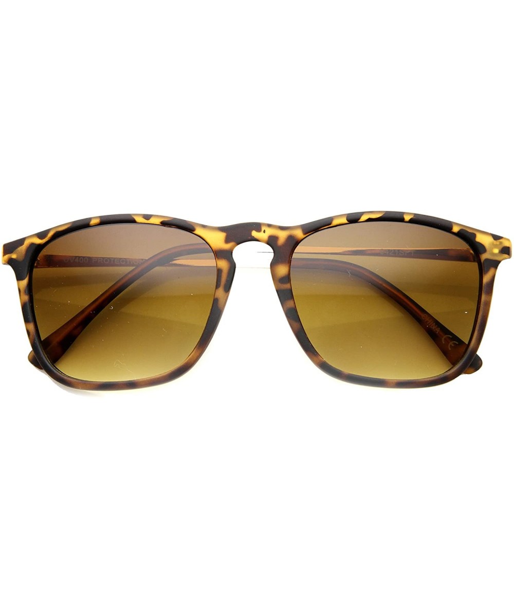 Round Mens Rectangular Sunglasses With UV400 Protected Gradient Lens - Tortoise-gold / Amber - CT122XJBM45 $19.25