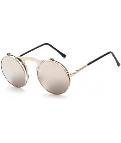 Round Vintage punk Round Metal Sunglass Mens Womens - C5 - CD18DL74ZLM $18.47