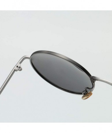 Round Women Vintage Sunglasses Polarized Retro Male Sun Glasses Round Metal Frame Uv400 - Silver With Black - C718X4LRA8D $22.40