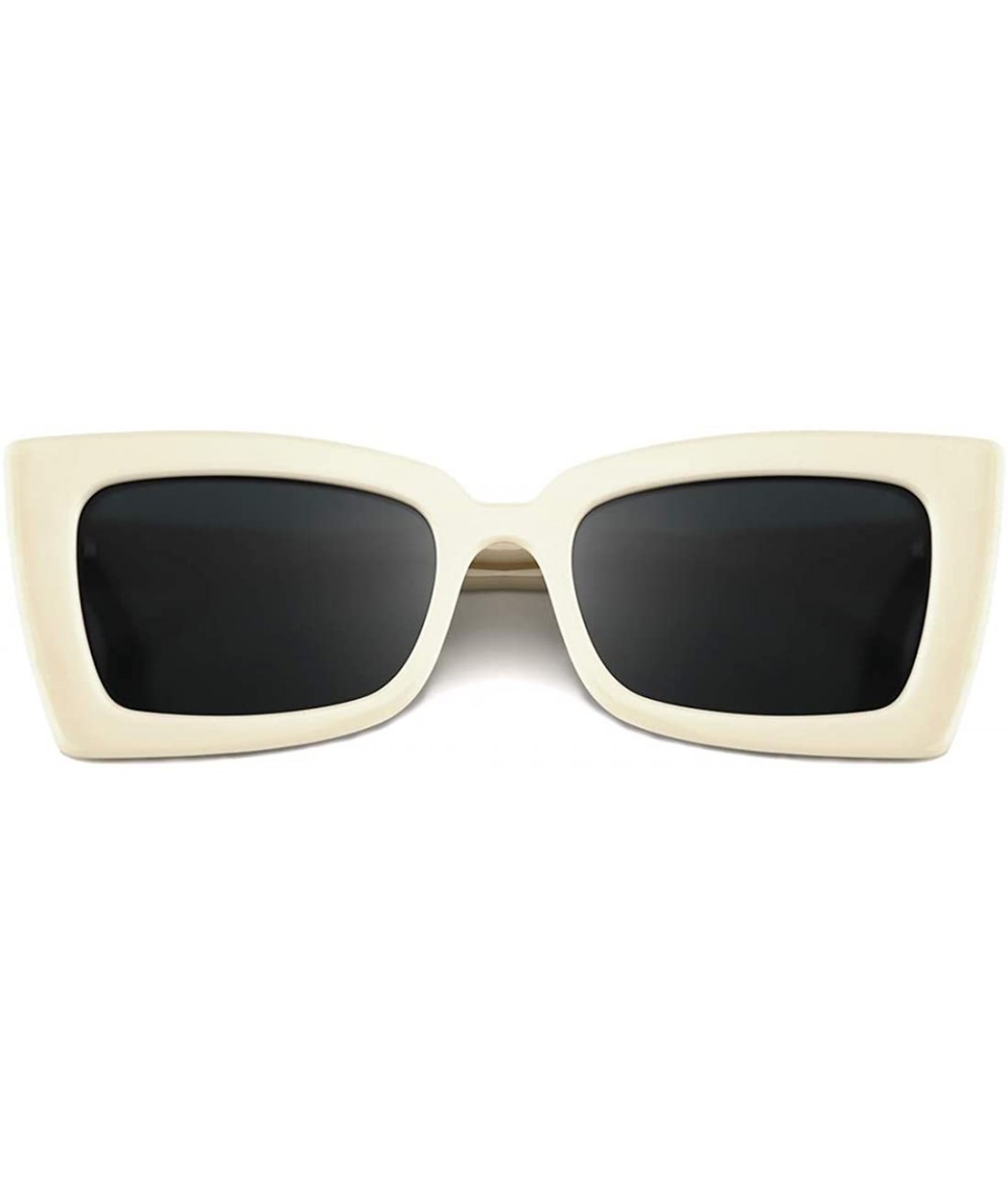 Round Retro Cateye Sunglasses for Women UV Protection Fashion Clout Goggles - Khaki1 - C918S8M5CA5 $24.70