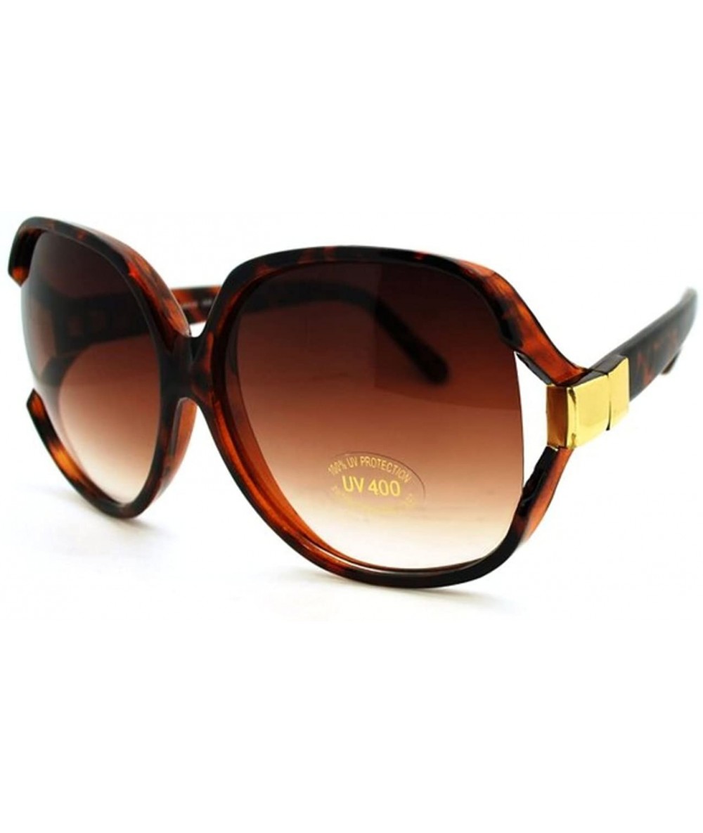 Square Super Oversized Large Huge Round Square Butterfly Designer Women Sunglasses - Brown - CZ12CH0U9IP $17.91