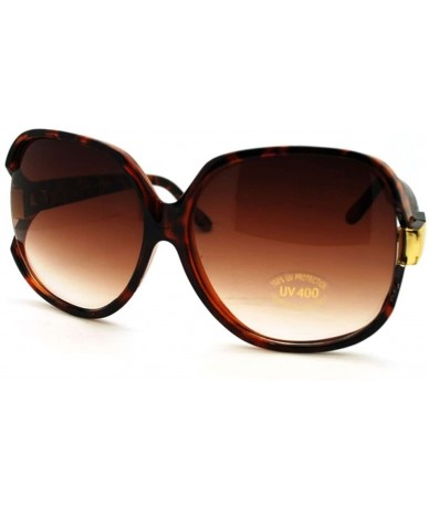 Square Super Oversized Large Huge Round Square Butterfly Designer Women Sunglasses - Brown - CZ12CH0U9IP $17.91