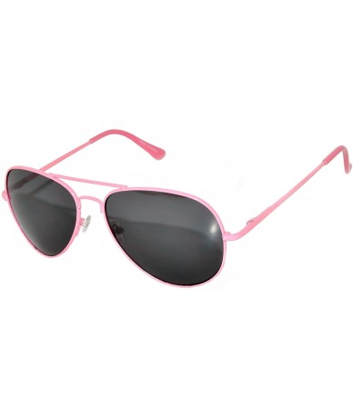 Aviator Classic Aviator Sunglasses Mirror Lens Colored Metal Frame with Spring Hinge - Pink_smoke_lens - CU1223Q8791 $19.08