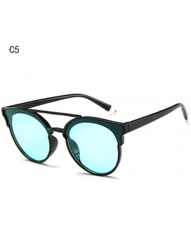 Oversized 2019 Fashion Women Colour Luxury Flat Top Cat Eye Sunglasses Elegant Oculos C1 - C5 - CP18XE9Z7IA $16.76