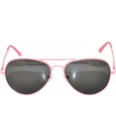 Aviator Classic Aviator Sunglasses Mirror Lens Colored Metal Frame with Spring Hinge - Pink_smoke_lens - CU1223Q8791 $19.08