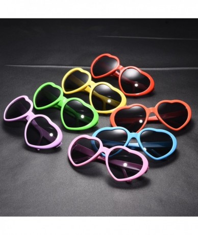 Oversized 10 Packs Neon Colors Wholesale Heart Sunglasses - Green - CI18CKYQUU5 $33.16