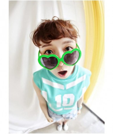 Oversized 10 Packs Neon Colors Wholesale Heart Sunglasses - Green - CI18CKYQUU5 $33.16