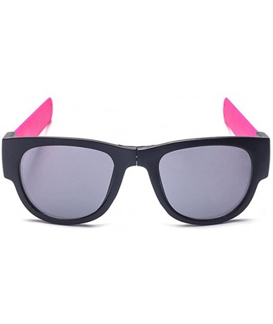 Oval Unisex Wrist Slapping Foldable Sunglasses Unique For The Active Lifestly Lens 52mm - Pink/Black - CP12LG0GHJH $20.71