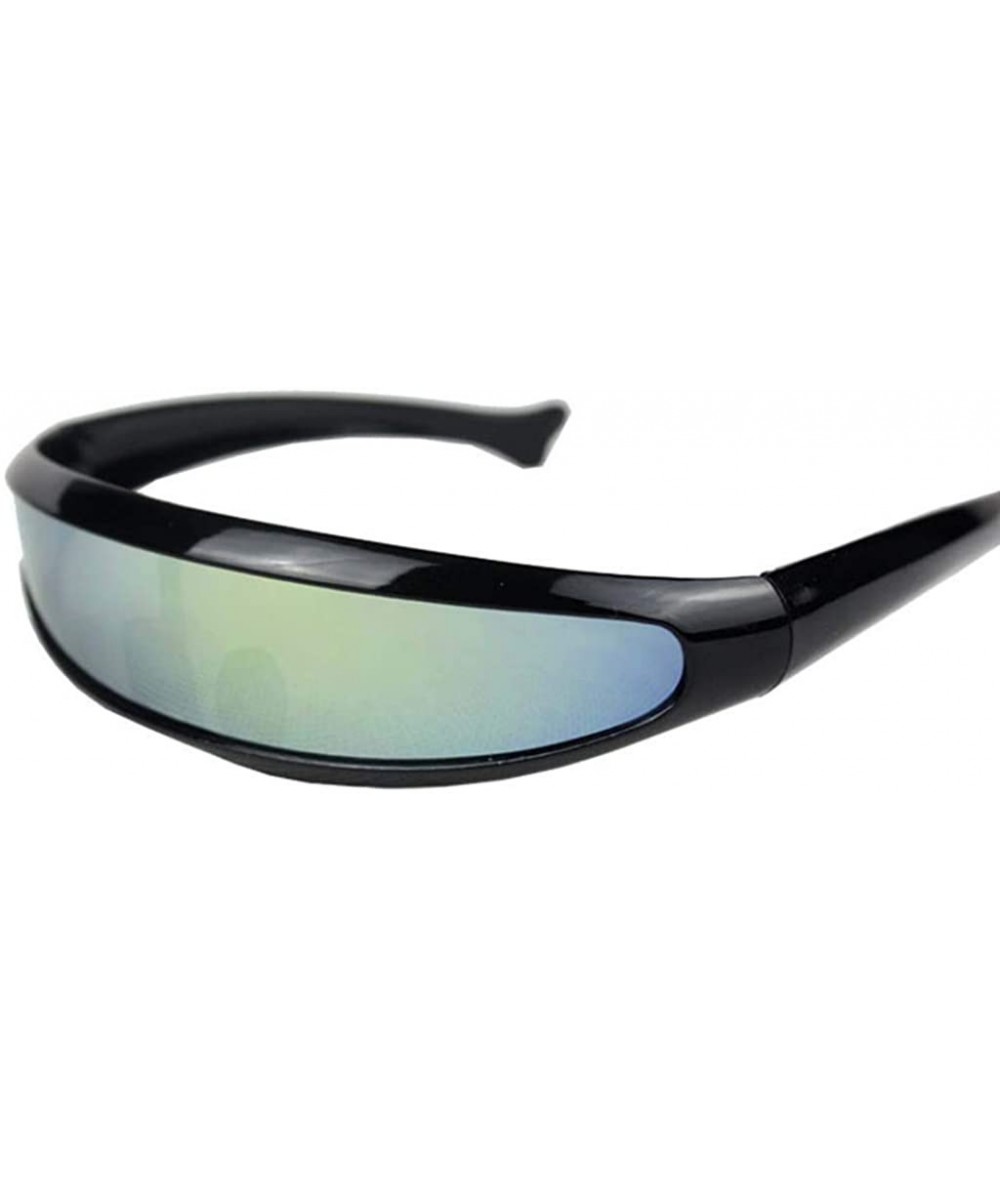 Round Women Men Outdoor Fishtail Uni-lens Sunglasses - Riding Cycling Glasses Eyewear - A - C31908MUN85 $17.64