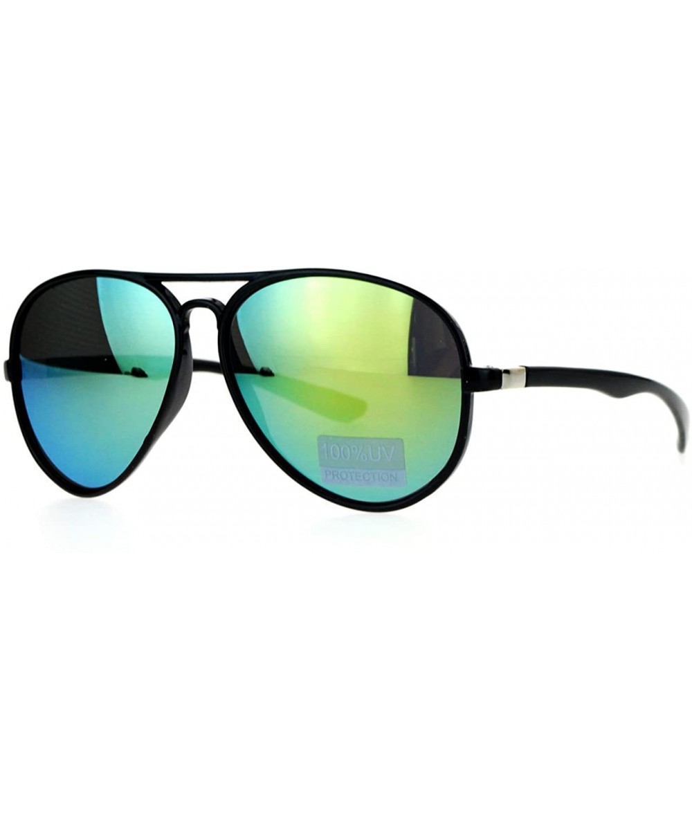 Aviator Unisex Aviator Sunglasses Thin Light Weight Fashion Aviators UV 400 - Black - C312HOMK5IF $18.77