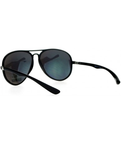 Aviator Unisex Aviator Sunglasses Thin Light Weight Fashion Aviators UV 400 - Black - C312HOMK5IF $18.77