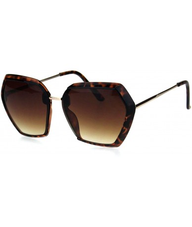 Butterfly Womens Exposed Lens Mod Octagonal Butterfly Designer Style Sunglasses - Tortoise Brown - C918I64SSMZ $24.26