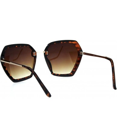 Butterfly Womens Exposed Lens Mod Octagonal Butterfly Designer Style Sunglasses - Tortoise Brown - C918I64SSMZ $24.26