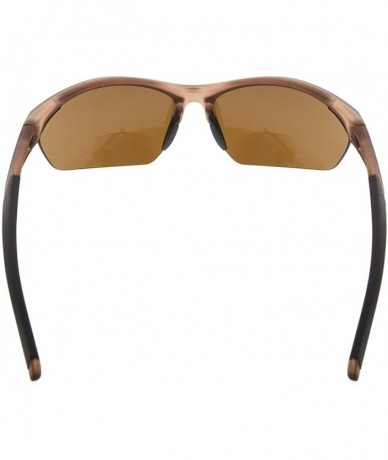 Rimless Retro Mens Womens Sports Half-Rimless Bifocal Sunglasses - Matte Brown - C8189X5QEAX $25.01