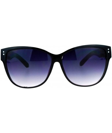 Square Womens Oversized Fashion Sunglasses Designer Style Square Frame - Black Purple (Smoke) - CS187DXYKOM $19.43