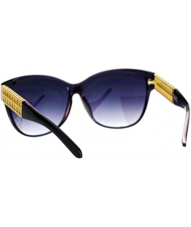 Square Womens Oversized Fashion Sunglasses Designer Style Square Frame - Black Purple (Smoke) - CS187DXYKOM $19.43