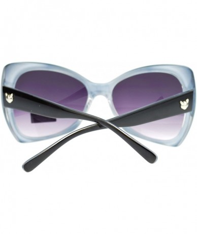 Square Womens Large Butterfly Cat Eye Diva Designer Fashion Sunglasses - Black - C911P94D14L $18.89