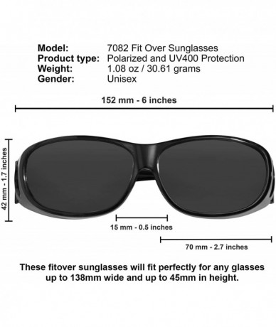 Shield Fit Over Sunglasses Polarized Lens Wear Over Prescription Eyeglasses 100% UV Protection for Men and Women - C018GL4UUZ...