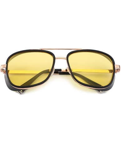 Square Mens Womens Sunglasses Tony Style Retro Side Shield Square Sunglasses - C4 - C818TKNDAWO $27.05