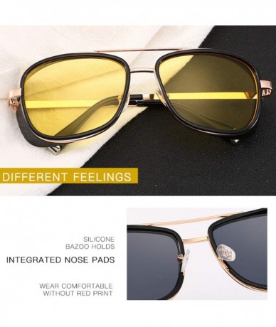 Square Mens Womens Sunglasses Tony Style Retro Side Shield Square Sunglasses - C4 - C818TKNDAWO $27.05