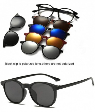 Square 5 Lenes Magnet Sunglasses Clip Mirrored Glasses Men Polarized Custom Prescription Myopia - 2245a - C8198ZLUOLC $68.70