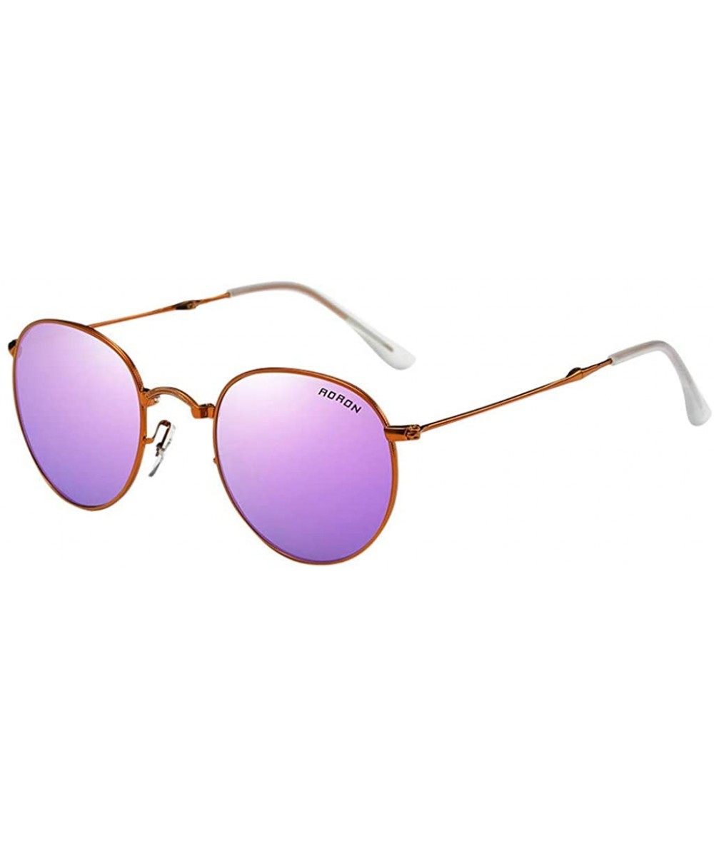 Round Polarized Sunglasses Folding Browline Chaofanjiancai - Purple - C018WHSC4CD $38.75