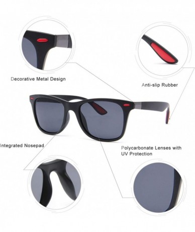 Oval Retro Polarized Sunglasses Lightweight Casual Sport Classic for Men Women UV400 - Black Lens/Gray - CI18SCWCRT4 $17.37