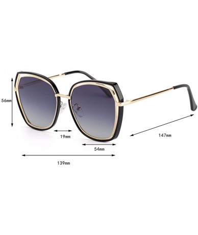 Aviator Sunglasses Hollow Film Sunglasses Women's Polarizing Sunglasses - B - CS18QNC5QD4 $76.91