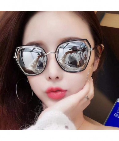 Aviator Sunglasses Hollow Film Sunglasses Women's Polarizing Sunglasses - B - CS18QNC5QD4 $76.91