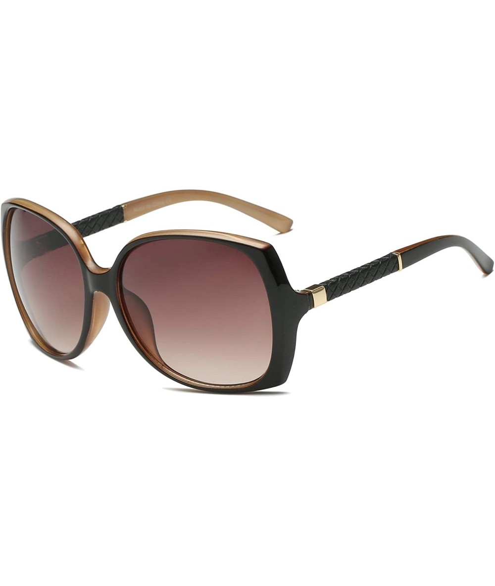 Goggle Women Fashion Oversized Sunglasses - Brown - C318WR9STTU $36.00